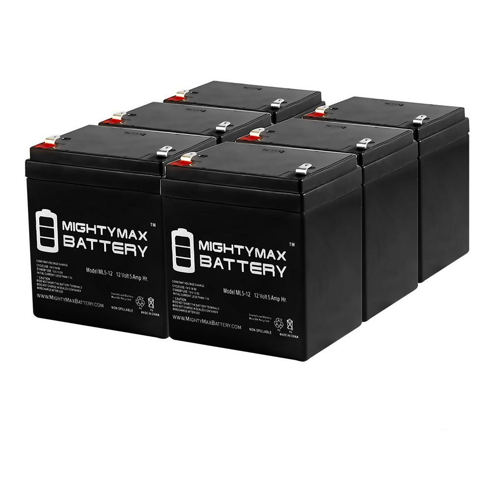 6 Pack Brand Product Mighty Max Battery 12V 7Ah Battery Replacement for Sonnenschein A412//5.5 SR