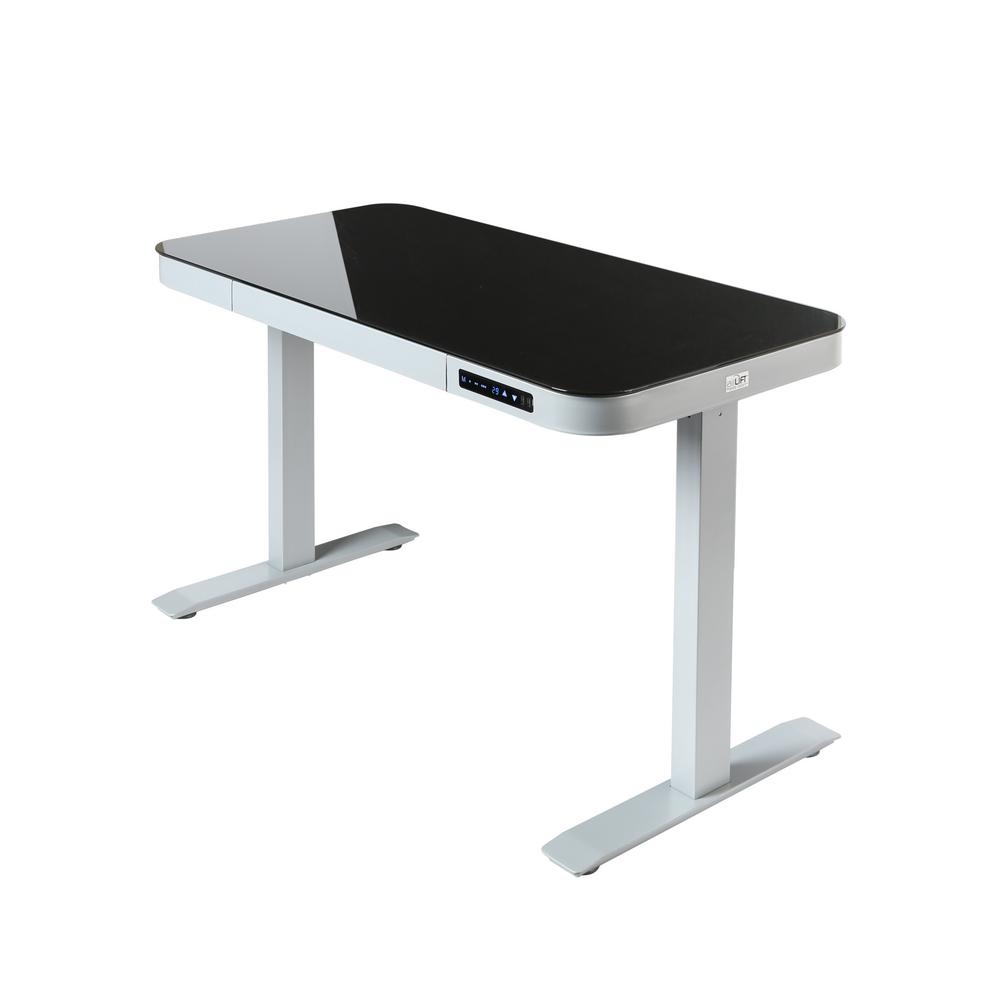 Standing Desk Drawers White Desks Home Office Furniture Airlift Gray 48 Tempered Gl Electric Standing Desk With Dual Usb Charging Port And Drawer