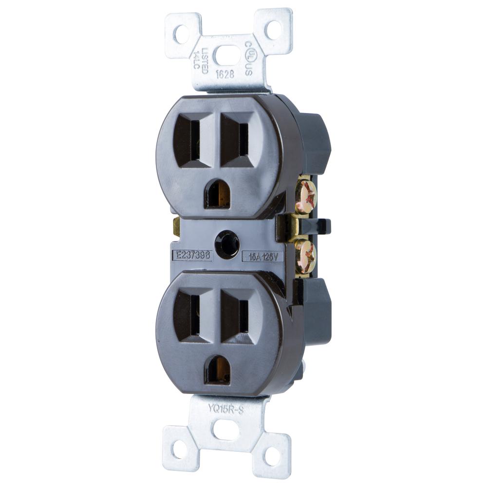 GE Grounded Duplex Receptacle, Brown17805 The Home Depot