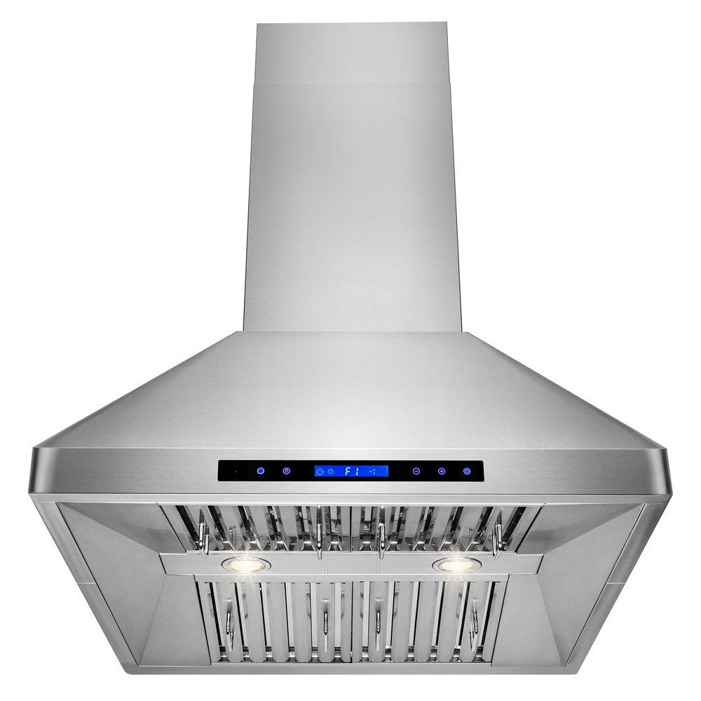 AKDY 30 in. Kitchen Island Mount Range Hood in Stainless Steel with