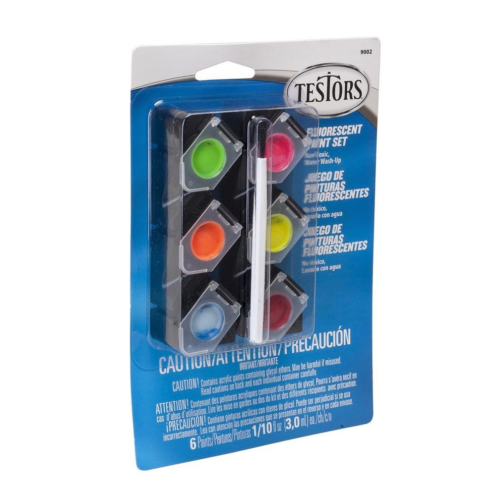 Testors 0.10 oz. 6Color Acrylic Paint Pod Set Fluorescent Colors (4