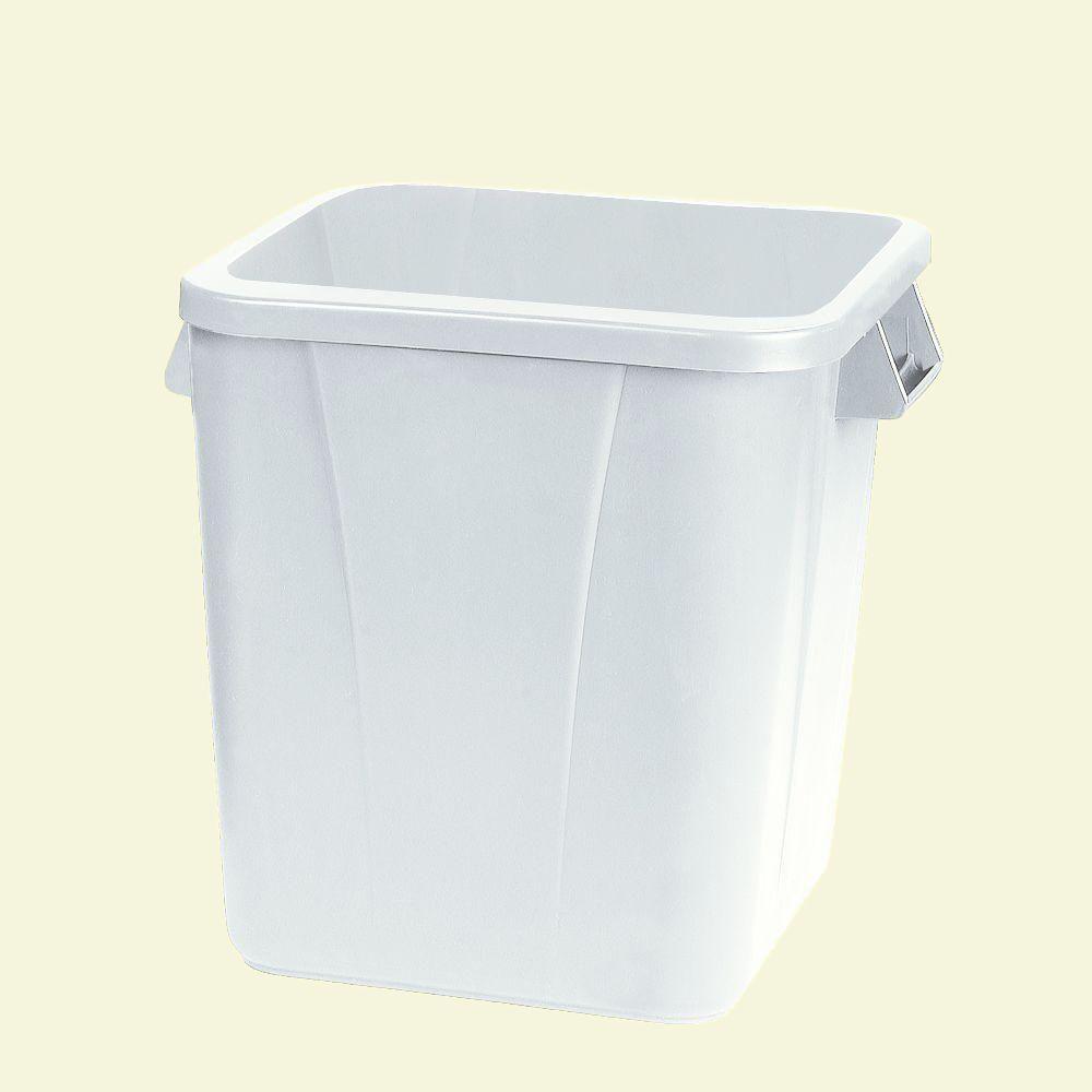 Carlisle Bronco 55 Gal. White Round Trash Can (2Pack)34105502 The