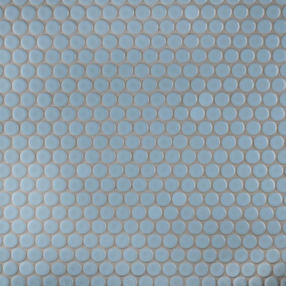 Merola Tile Hudson Penny Round Cashmere Blue 12 In X 5 8 Merola Tile Hudson Penny Round Cashmere