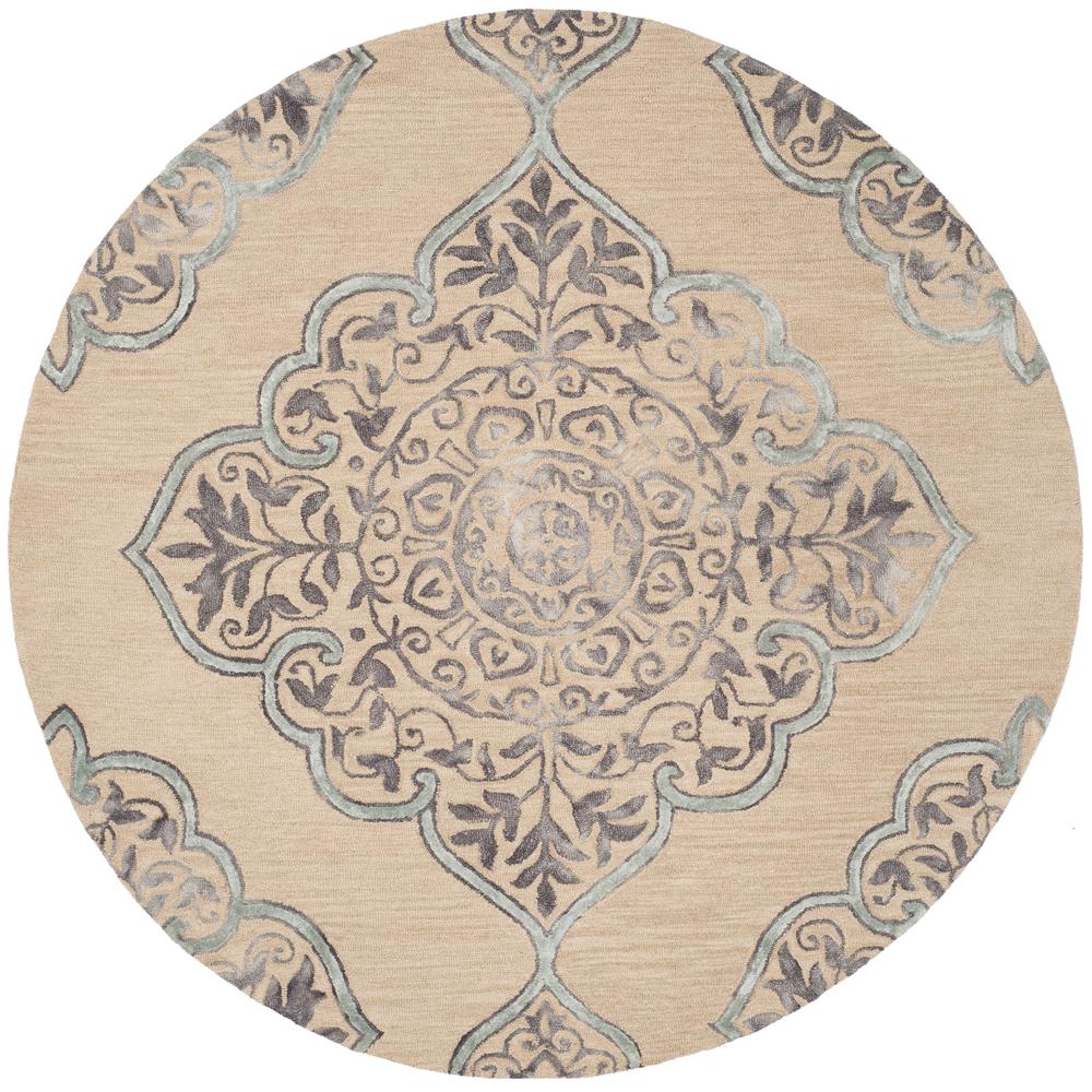 Safavieh Dip Dye Beige/Blue 7 ft. x 7 ft. Round Area RugDDY510A7R