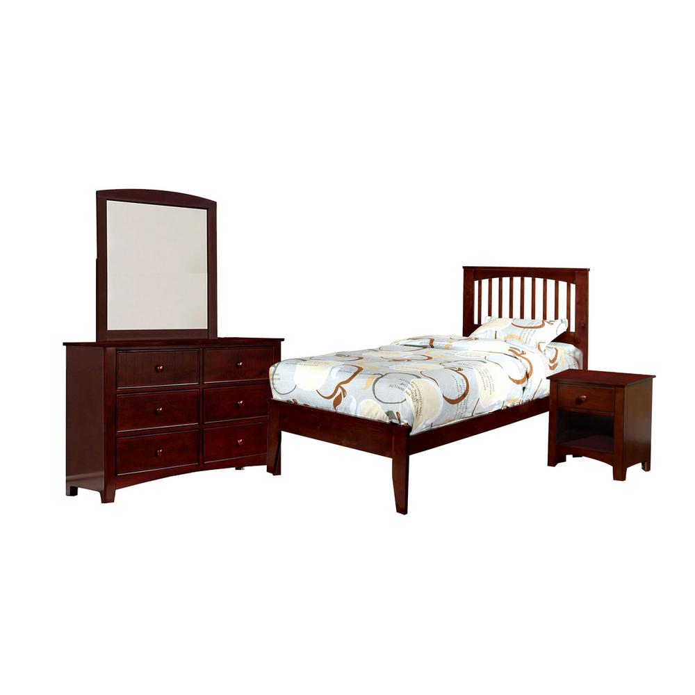 William S Home Furnishing Pine Brook 4 Pc Full Bed Set In Cherry Finish 7908chf79054pc The Home Depot