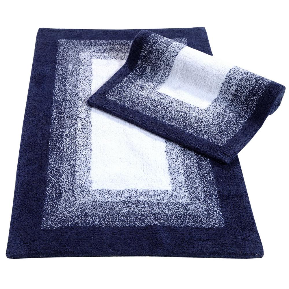 Chesapeake Merchandising Whitney Ombre Reversible Deep Denim 21 In Chesapeake Merchandising Whitney Ombre Reversible Deep Denim 21 In X 34 2 Piece Bath Rug Set 18654 The Home Depot