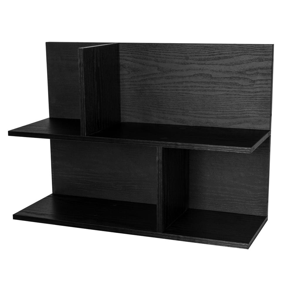 8 47 In X 23 46 Black Wood Infiniti Modular Shelf 2 Pack