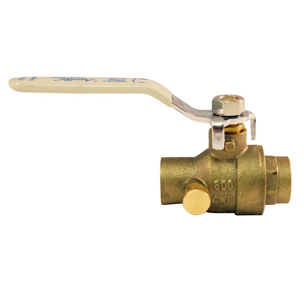 Apollo 1/4 in. Brass Ball Valve NPT FullPortTHD94A101 The Home Depot