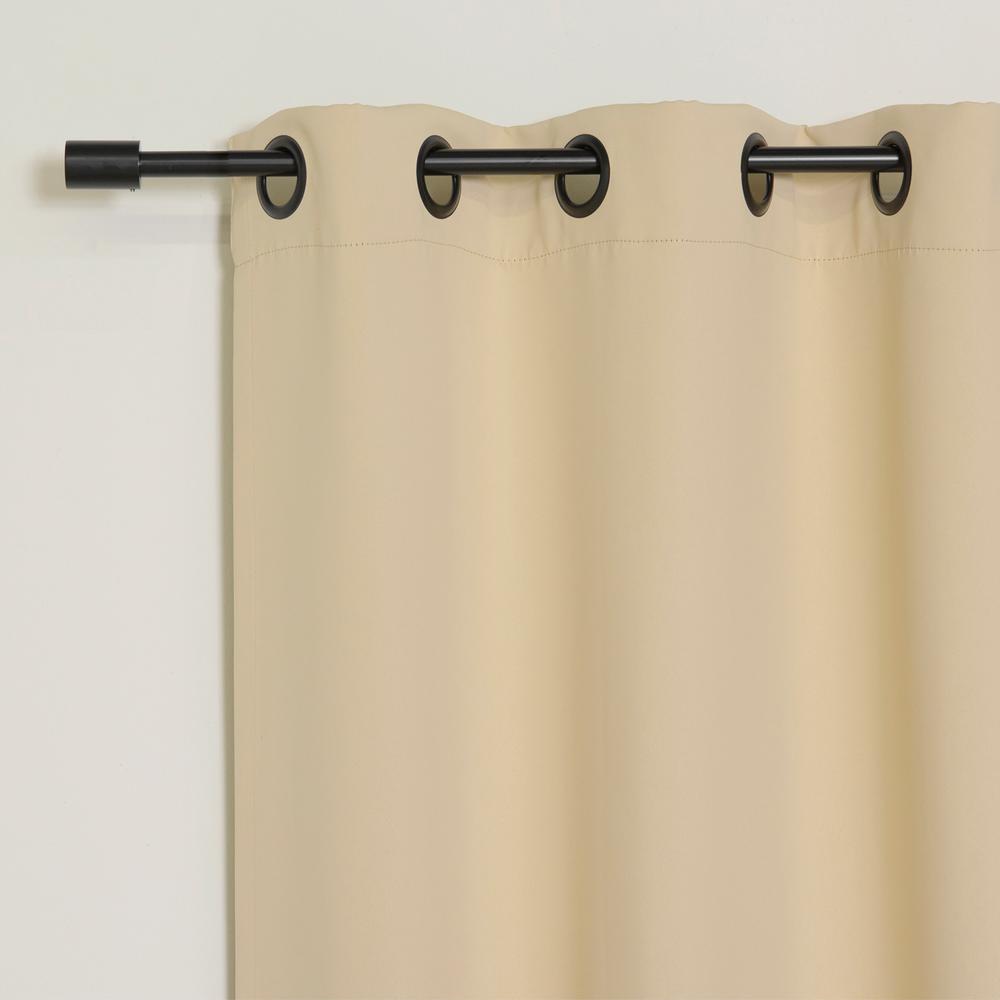 best home fashion 84 in l onyx grommet blackout curtains beige 2 pack yg 24 blk bo the depot chenille