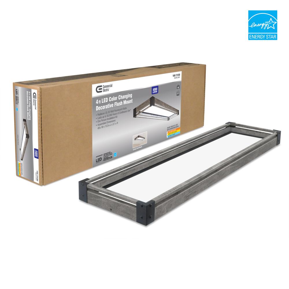 Commercial Electric Sebastian 48 in. x 13 in. Farmhouse Gray with Black