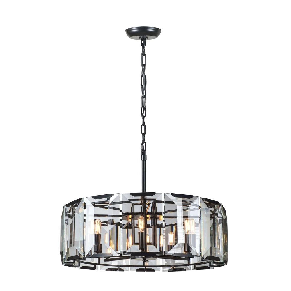 Elegant Lighting Monaco 8 Light Flat Black Matte Gl Crystal Clear Elegant Lighting Monaco 8 Light Flat Black Matte Gl Crystal Clear Pendant