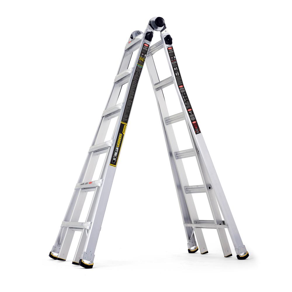 Werner 26 ft. Reach Aluminum Telescoping MultiPosition Ladder with 300