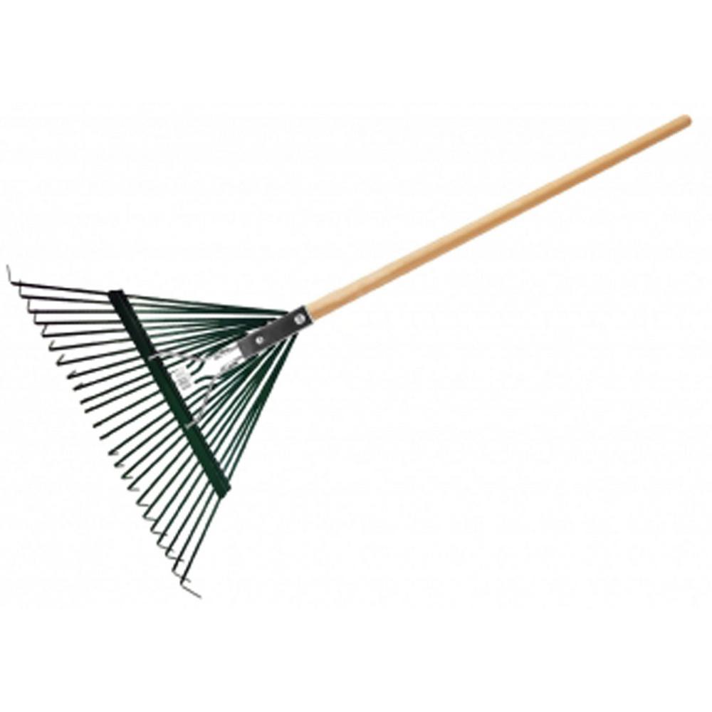 ZENPORT Leaf Rake with Deluxe Spring, Heavy Duty 24-Tine and Wood ...