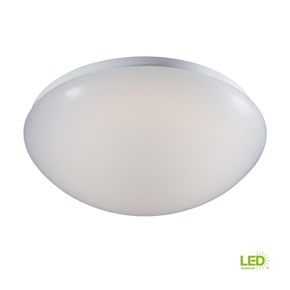 Commercial Electric 11 In Low Profile White Integrated Led Round Commercial Electric 11 In Low Profile White Integrated Led Round Puff Flushmount 2