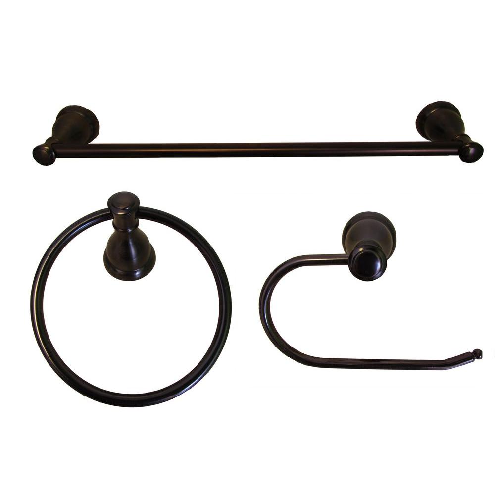 ARISTA Castilla Collection 3Piece Bathroom Accessory Kit in OilRubbed BronzeBA59033PC Set