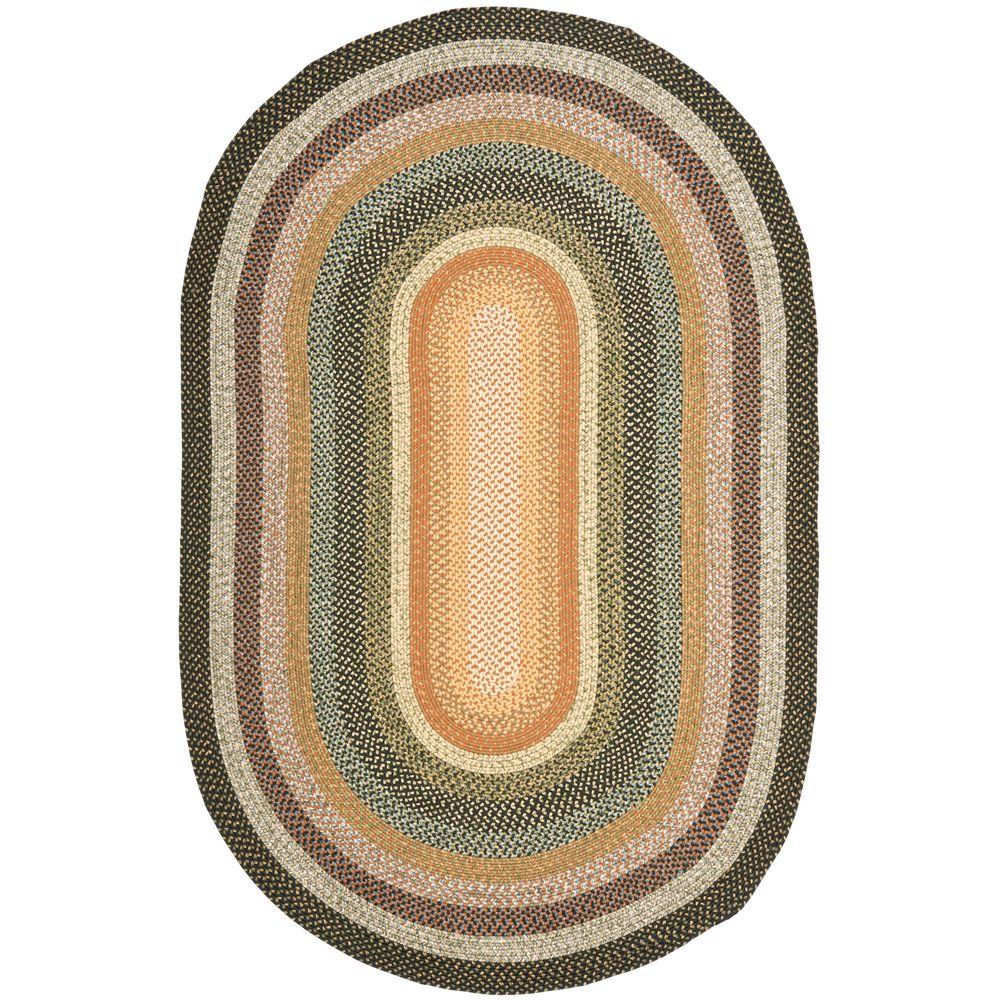 6 X 9 Oval Area Rugs The Home Depot Braided Blue Multi 6 Ft X 9 Oval Area Rug