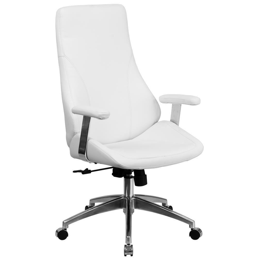 ProLine II White Leather Mid Back Executive Office Chair 7271 The