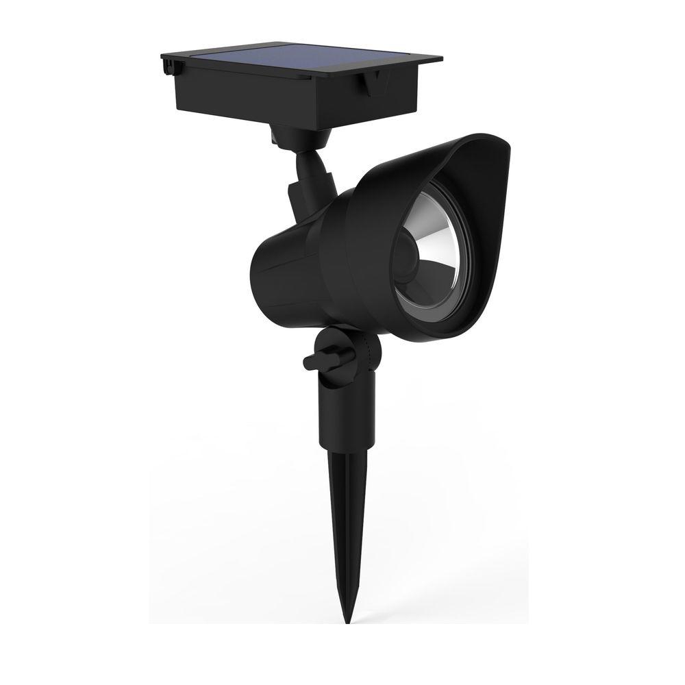 Waterproof Spotlights Landscape Lighting The Home Depot Solar Black Outdoor Integrated Led Landscape Spot Light