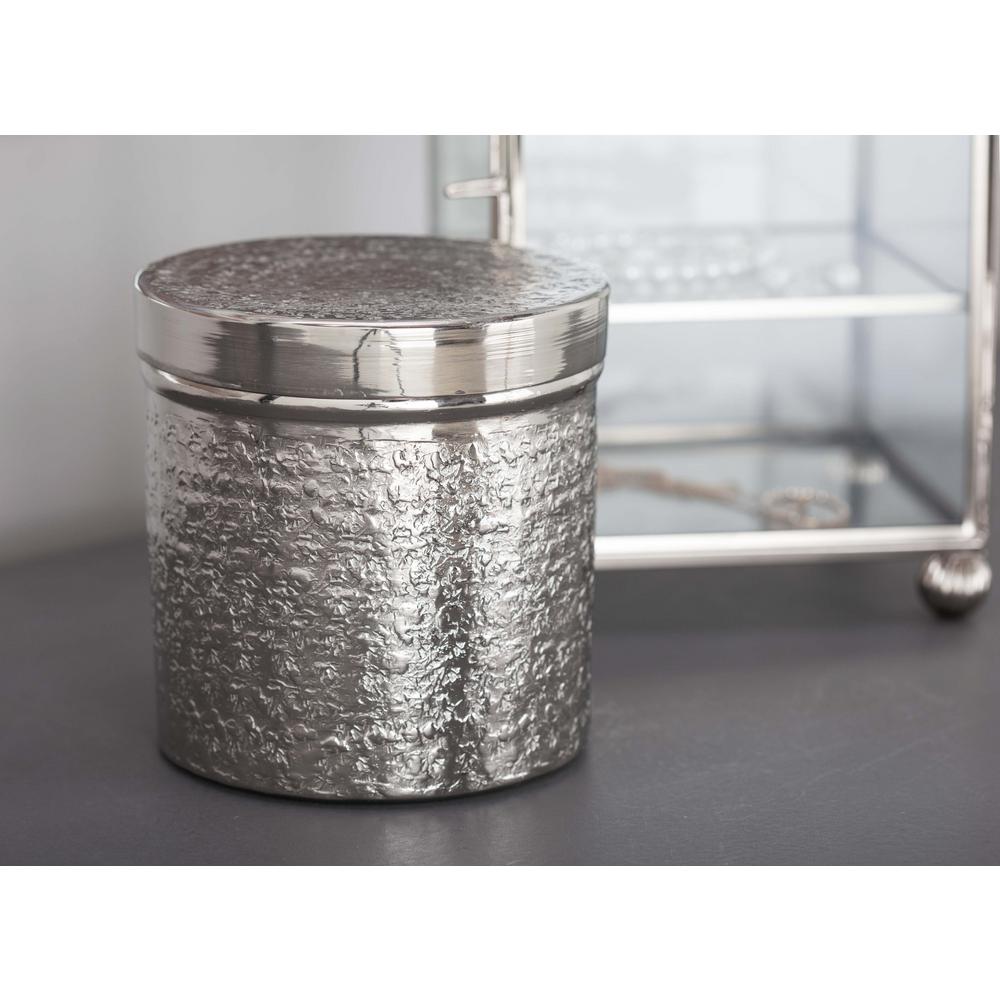 Classic Elegance Cylindrical Canisters in Polsihed Hammered Silver (Set