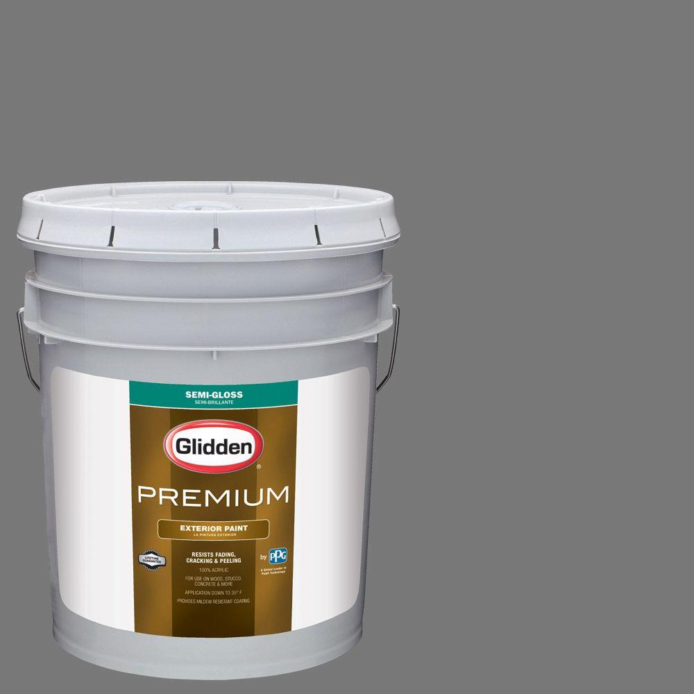 Glidden Premium 5gal. HDGCN64 Elegant Charcoal SemiGloss Latex Exterior PaintHDGCN64PX05S