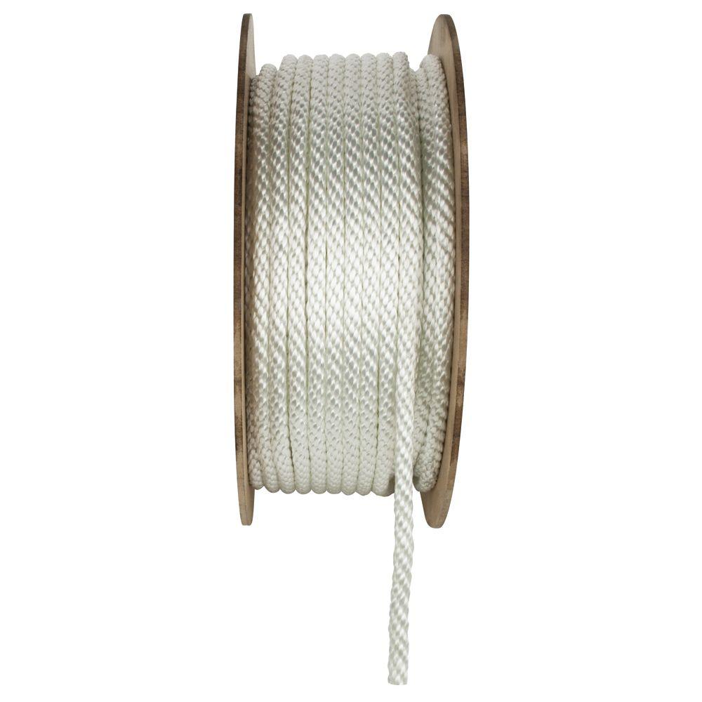 Everbilt 3/8 in. x 1 ft. White Solid Braid Nylon Rope72606 The Home