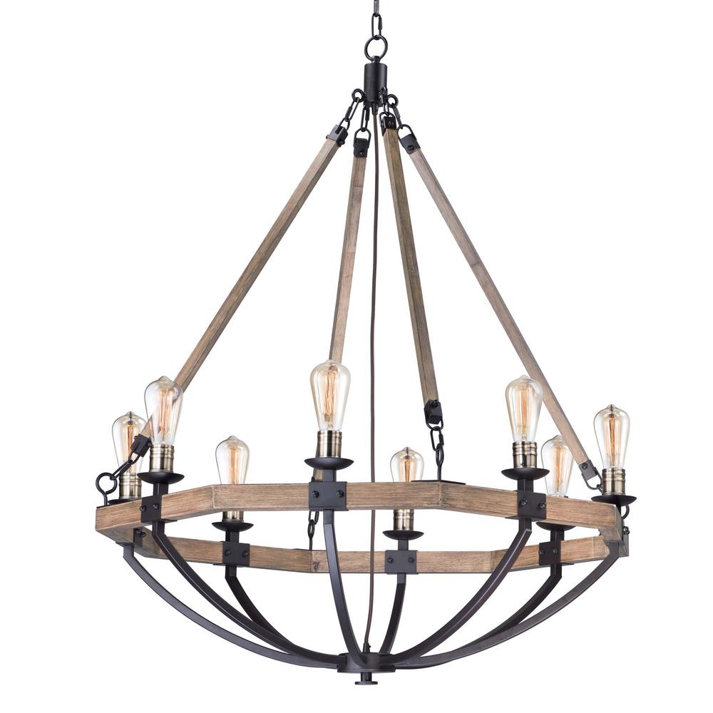 Maxim Lighting Lodge 8 Light Weathered Oak Bronze Chandelier Maxim Lighting Lodge 8 Light Weathered Oak Bronze Chandelier