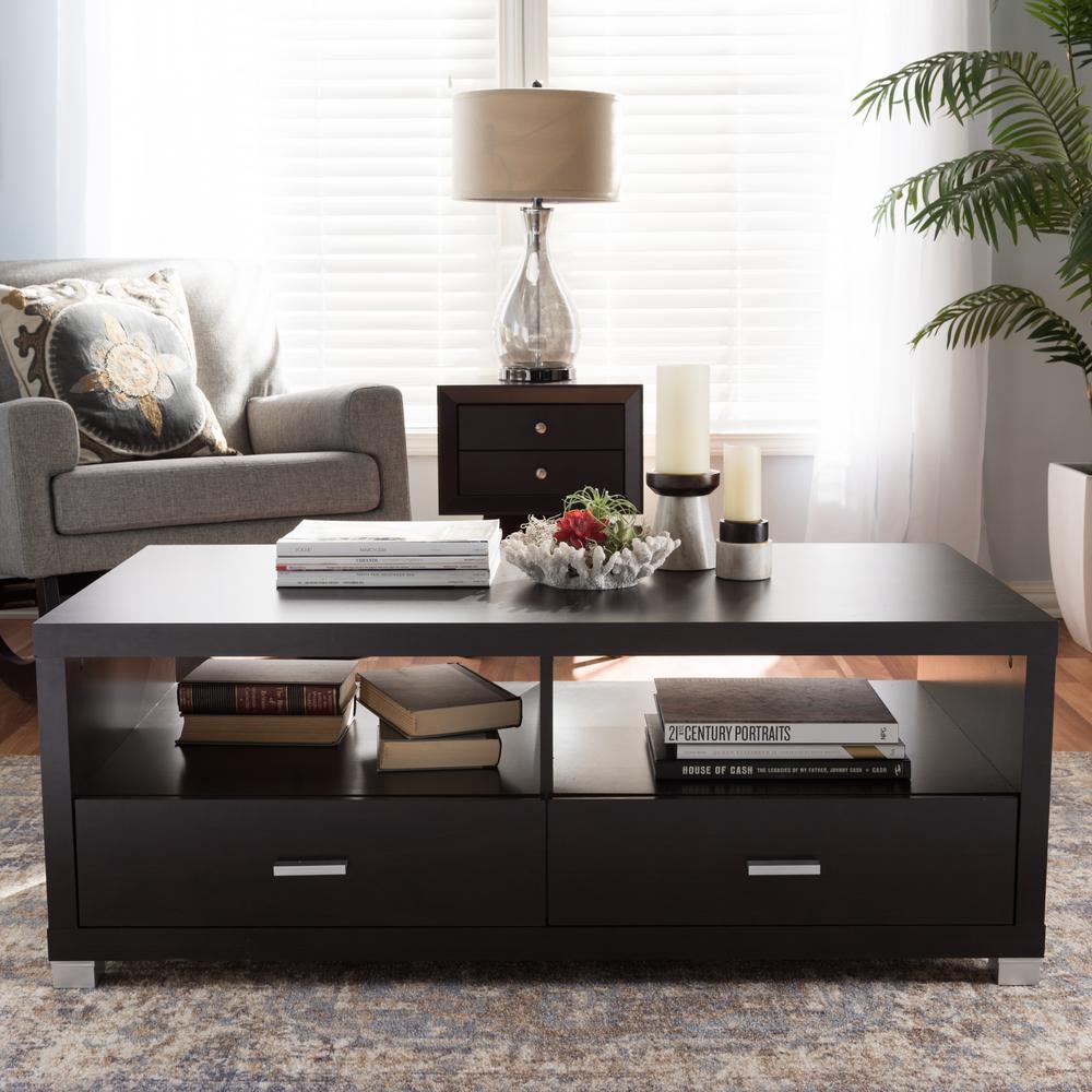 Baxton Studio Derwent Contemporary Dark Brown Wood Coffee Table28862