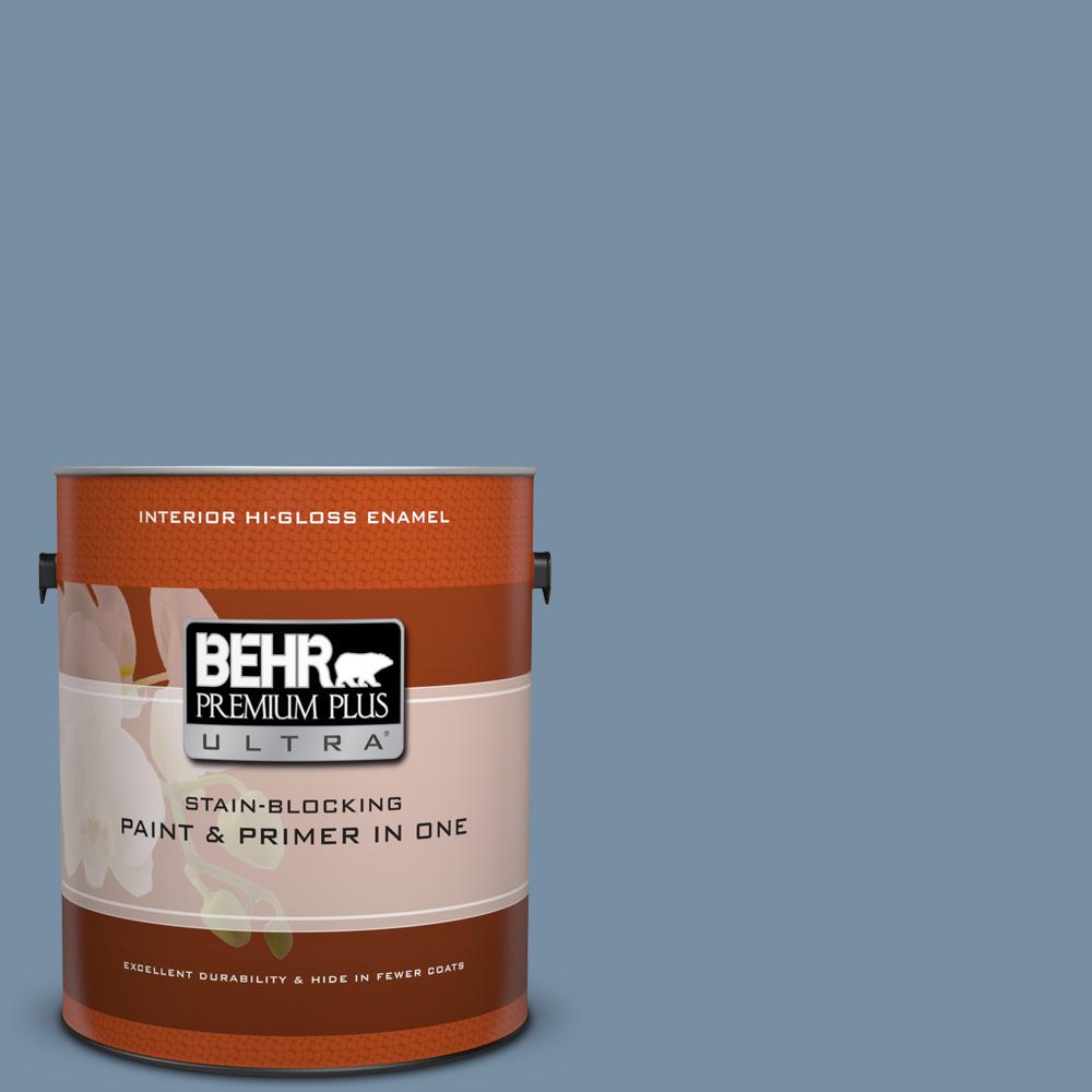 BEHR Premium Plus Ultra 1 gal. S5104 Jean Jacket Blue HiGloss Enamel