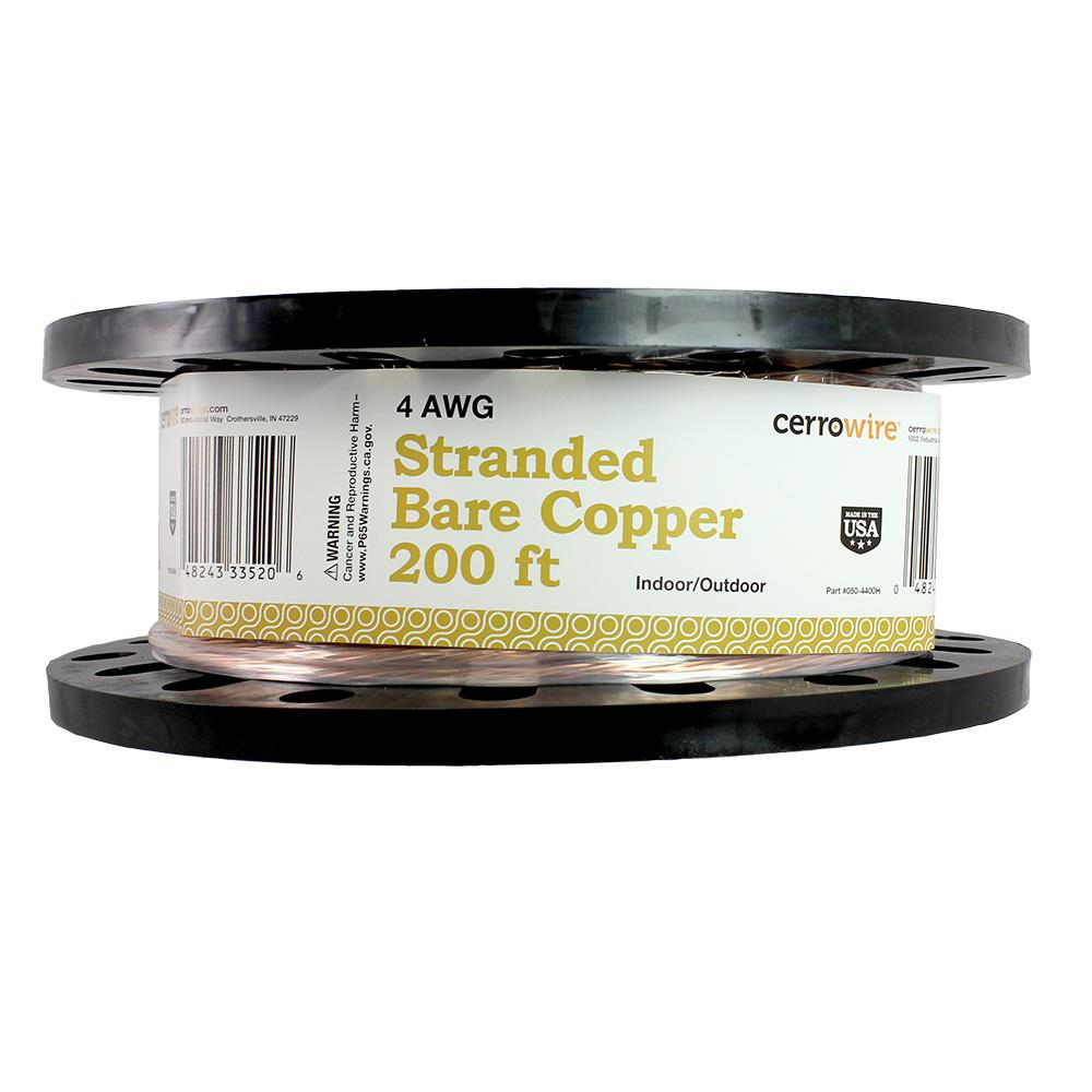 Cerrowire 200 ft. 4/1 Stranded Bare Copper Grounding Wire0504400H