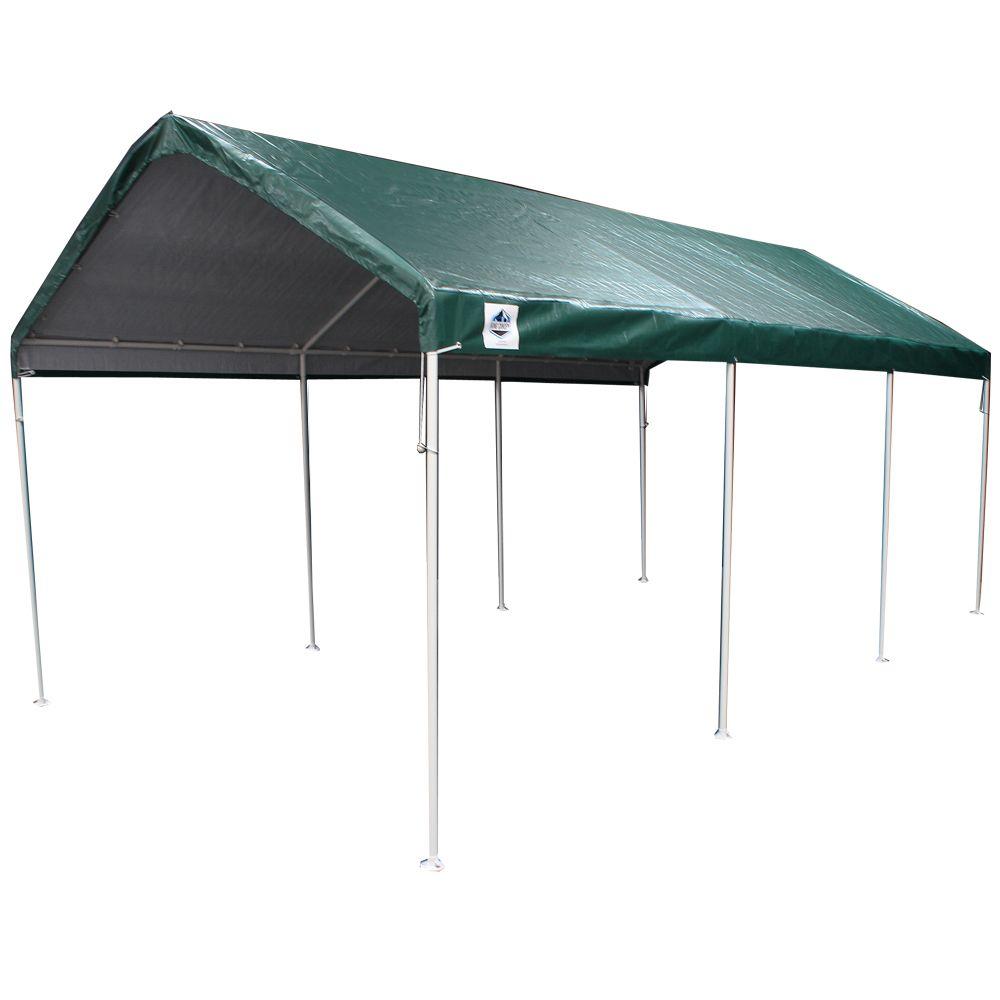 King Canopy 10 Ft W X 20 Ft D 8 Leg Universal Canopy In Green C81020pcg The Home Depot