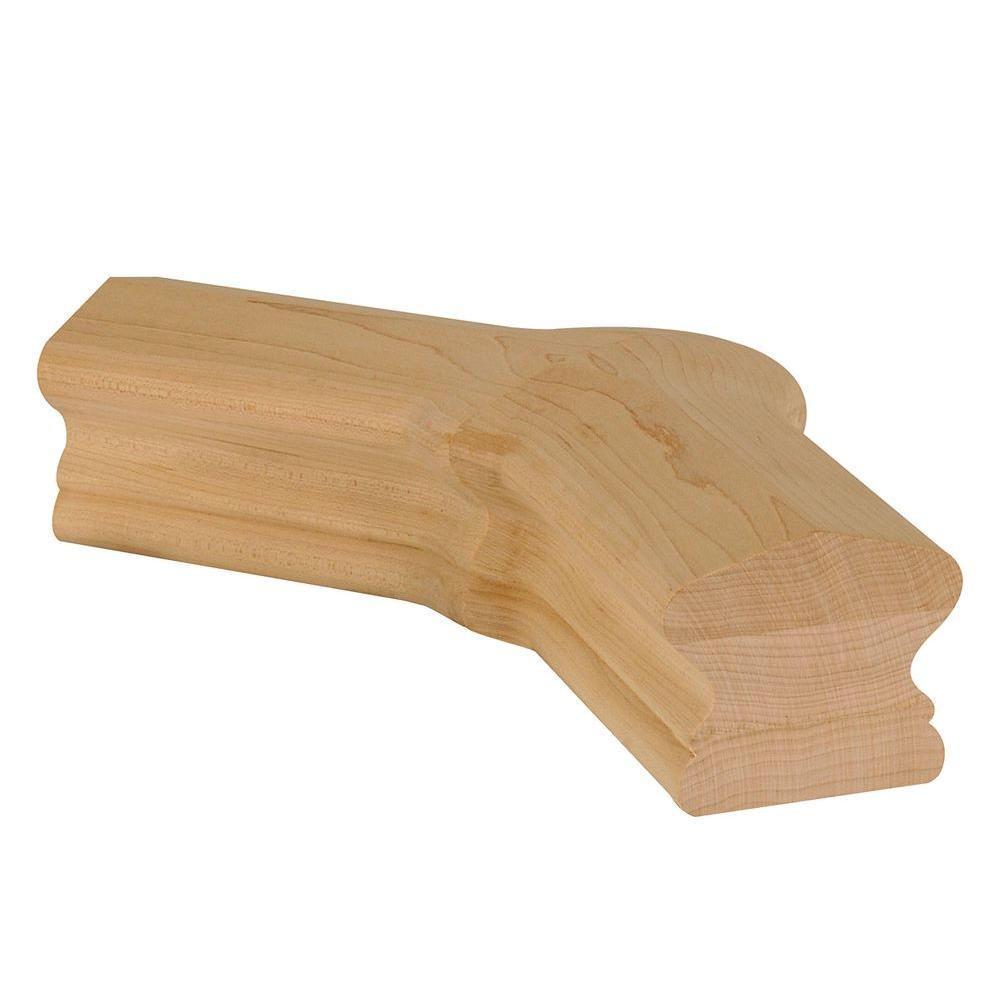 Stair Parts Unfinished Hard Maple 135 Degree Quarter Turn with Cap