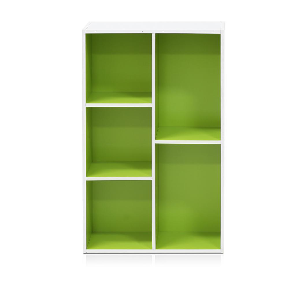 Modern Bookcase Green Bookcases Home Office Furniture The White Green 5 Cube Reversible Open Shelf
