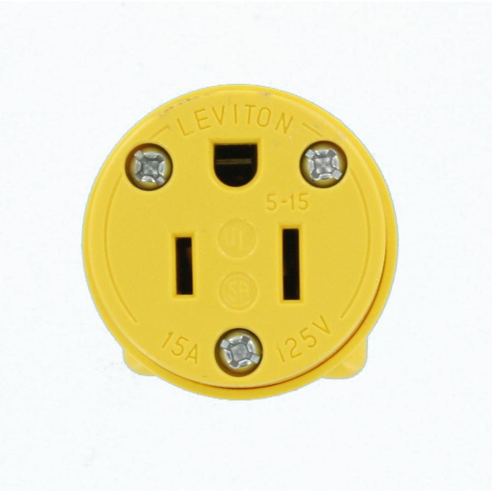 Leviton Plug 15 Amp Nema 5-15 Pole Clear Ylw Green