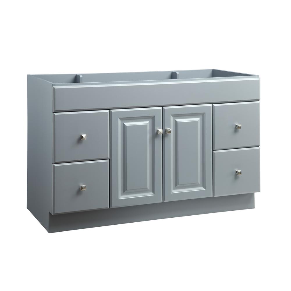 Reviews For Design House Wyndham 48 In W X 21 In D Ready To Assemble Bath Vanity Cabinet Only In Gray 542753 The Home Depot