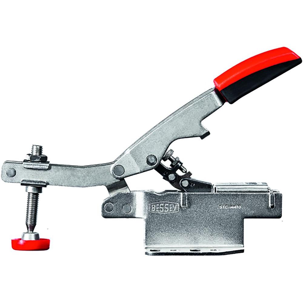 Silver Bessey STC-IHA15 Horizontal In-Line Face Mount Nickel Plated Auto-Adjust Toggle Clamp Vertical Flange