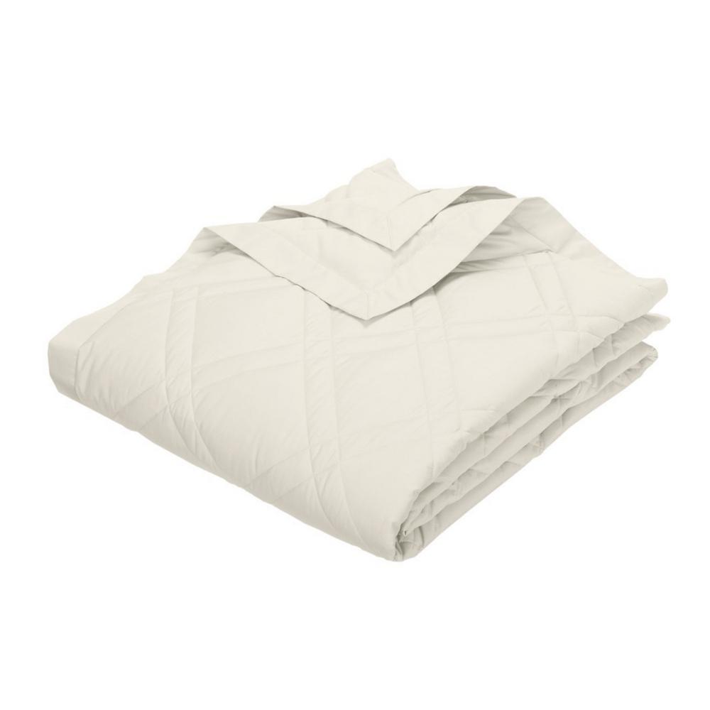 The Company Store Classic Down White Cotton King Quilted Blanket KO58K