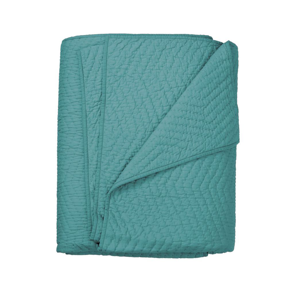 The Company Cotton Aqua King Quilt C3a3 K The Company Cotton Aqua King Quilt C3a3 K Home Depot