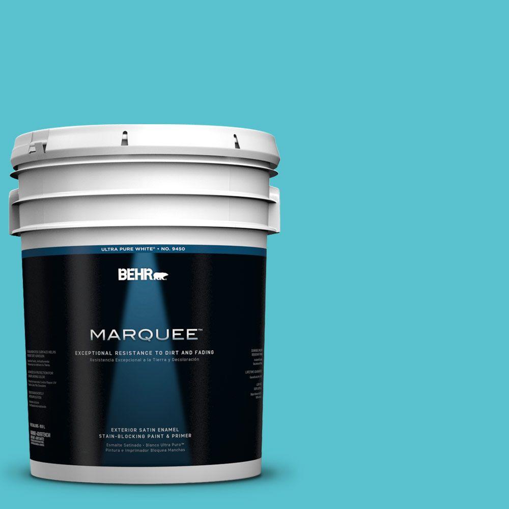 BEHR MARQUEE 5gal. 510B5 Jamaican Sea Satin Enamel Exterior Paint