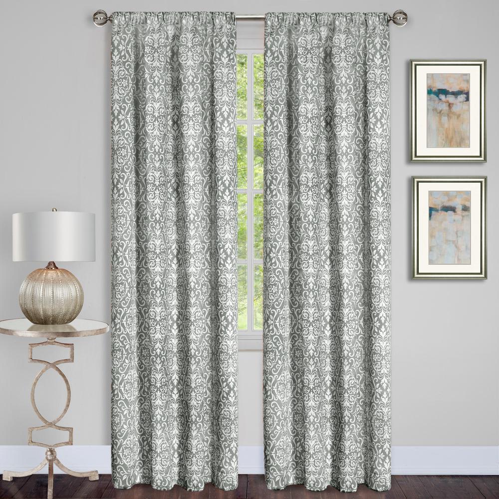 Achim Madison Silver Polyester Rod Pocket Curtain 54 In W X 84 Madison Silver Polyester Rod Pocket Curtain 54 In W X 84 L