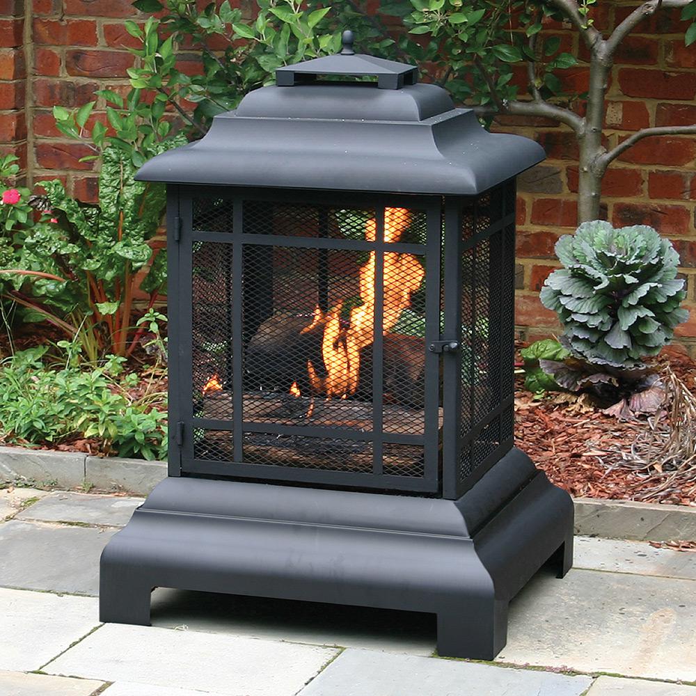 Uniflame 40 5 In H Black Powdercoated Steel Wood Burning Outdoor