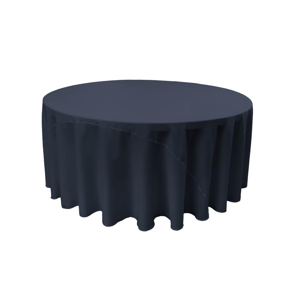 Navy Blue Tablecloths Table Kitchen Linens The Home Depot 108 In Round Navy Blue Polyester Poplin Tablecloth