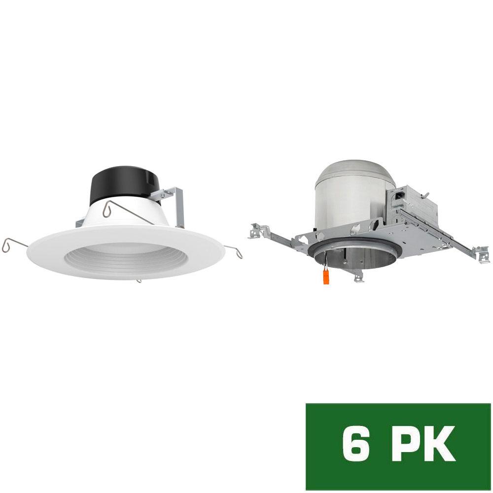 6 In New Construction Baffle Recessed Lighting Kits 6 In Led Recessed New Construction Housing With Standard Retrofit White Trim Kit