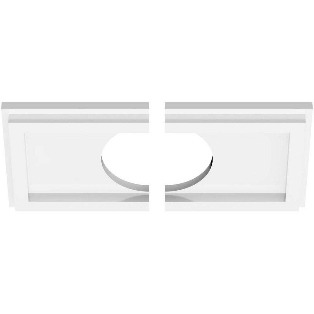 Ekena Millwork 12 In X 6 In X 1 In Rectangle Architectural Grade Pvc Contemporary Ceiling Medallion 2 Piece