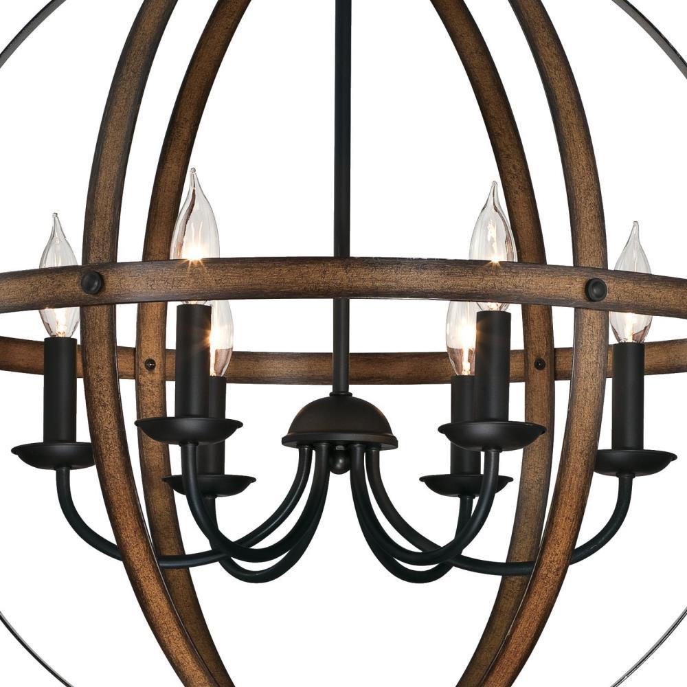 Barnwood and Oil Rubbed Bronze 2 Pack Westinghouse Stella Mira Indoor Chandelier with Highlights
