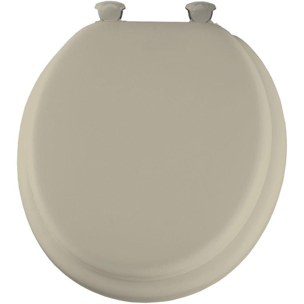 Soft Toilet Seat Easily Removes ELONGATED Padded with Wood Core White
