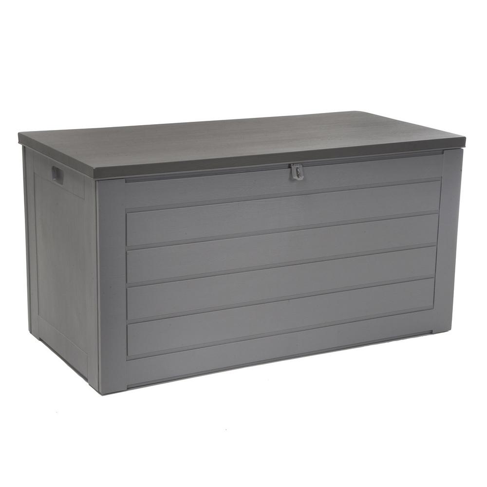 Cosco 180 Gal Resin Storage Deck Box In Gray C180hd87gcg1e The Resin Storage Deck Box In Gray