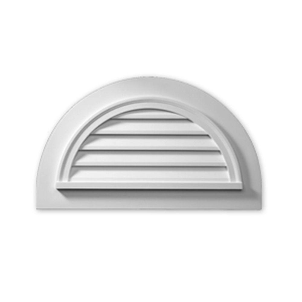 Fypon 43 in. x 25 in. x 2 in. Polyurethane Functional Half Round Louver
