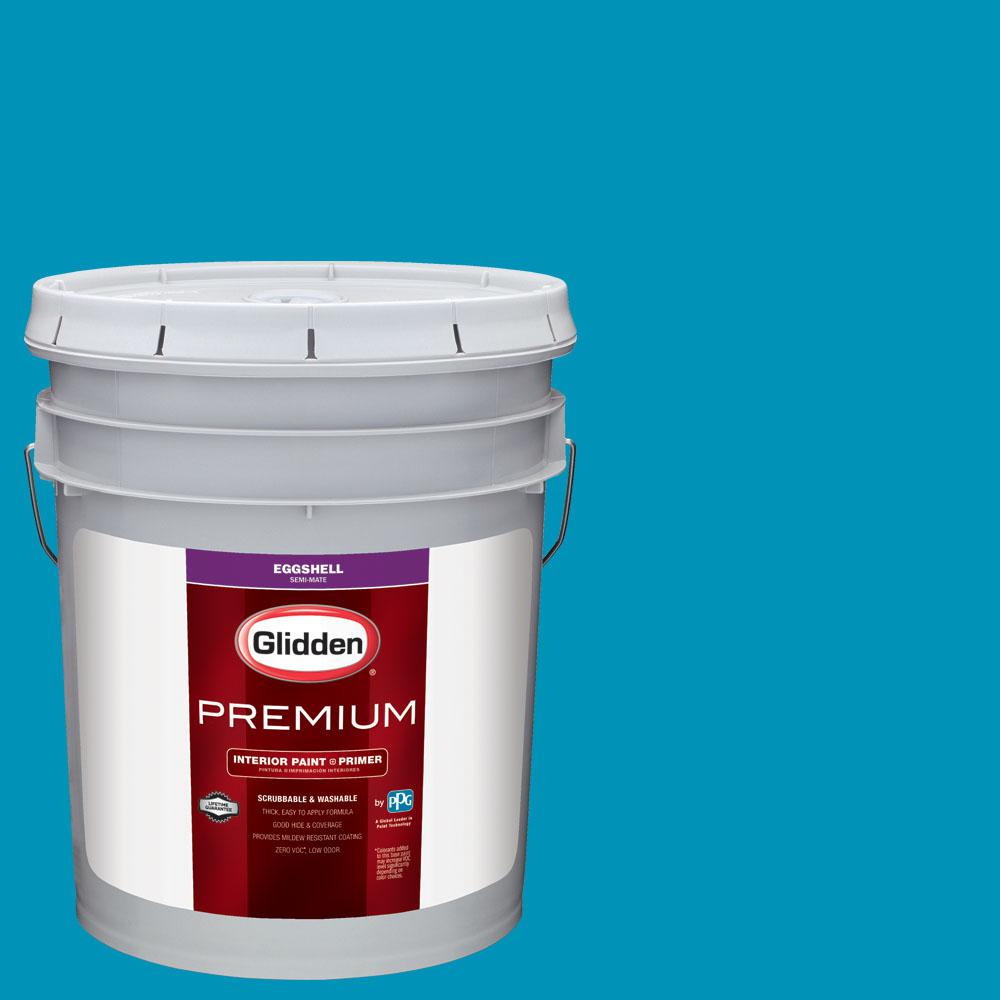 Glidden Premium 5 Gal Nfl 170b Carolina Panthers Blue Eggshell Nfl 170b Carolina Panthers Blue Eggshell Interior Paint With