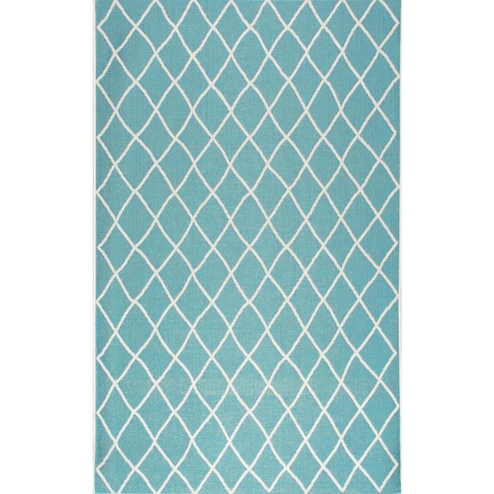 nuLOOM Berube Turquoise 8 ft. 6 in. x 12 ft. 2 in. Indoor/Outdoor Area