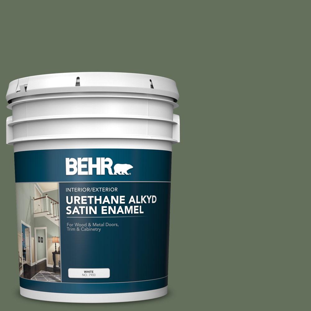 BEHR 5 gal. N3906 Laurel Garland Urethane Alkyd Satin Enamel Interior